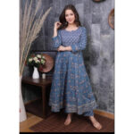 AC203 Blue Anarkali Kurti And Pant v2