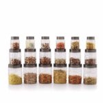 Cello-Checkers-Plastic-PET-Canister-Set,-18-Pieces,-Clear