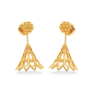 Traditional Floral Gold Jhumkas