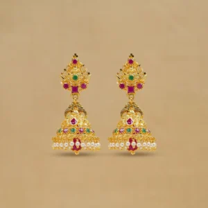 Alluring Gold Jhumka Style Earrings
